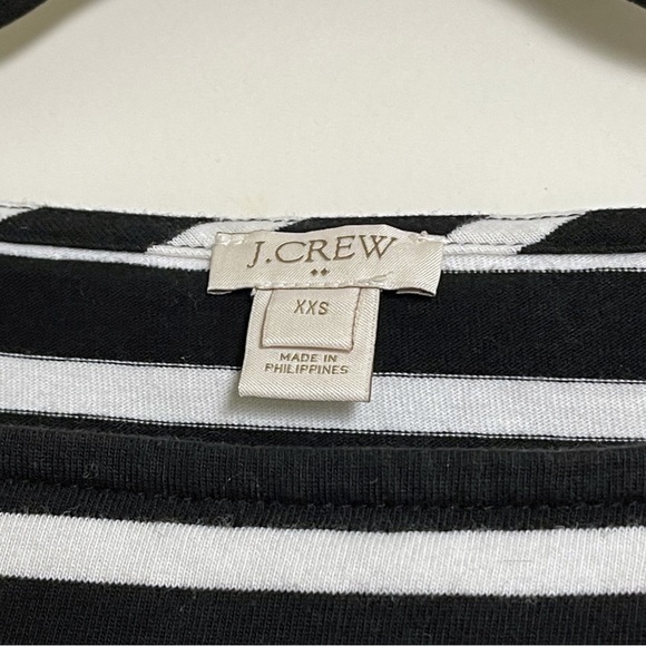 J CREW Women's Tulle Cuffed Stripe Black White Top - XXS - Picture 6 of 11